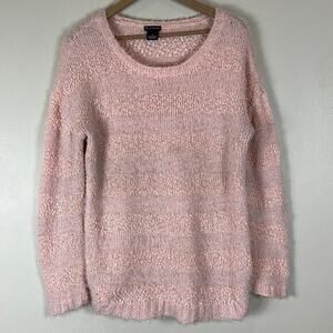 New Directions Cozy Blush Pink Fuzzy Knit Sweater